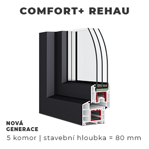 Plastové okno 600x1200 mm levé profil Comfort+ Rehau