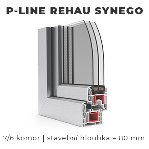 Plastové okno 600x600 mm levé profil P-Line Rehau