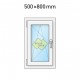 Plastové okno jednokřídlé 50x80 cm (500x800 mm), bílé, otevíravé i sklopné, LEVÉ - nákres