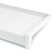 Venkovní ALU parapet, šířka 22,5 cm (225 mm), ohýbaný hliník, bílý, PVC koncovky v ceně (cena za 1 cm délky)