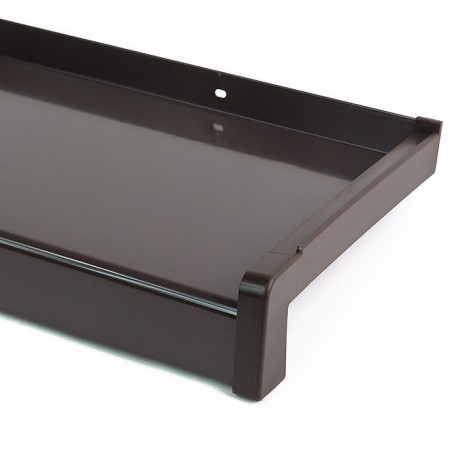 Venkovní ALU parapet, šířka 22,5 cm (225 mm), ohýbaný hliník, hnědý, PVC koncovky v ceně (cena za 1 cm délky)