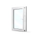 Plastové okno jednokřídlé 80x120 cm (800x1200 mm), bílé, otevíravé i sklopné, LEVÉ - otevřené