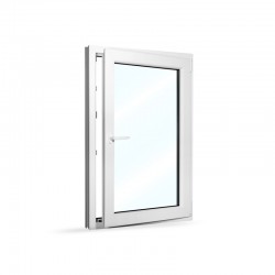 Plastové okno jednokřídlé 80x120 cm (800x1200 mm), bílé, otevíravé i sklopné, PRAVÉ - otevřené