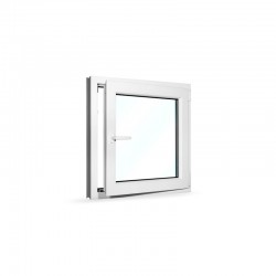 Plastové okno jednokřídlé 80x80 cm (800x800 mm), bílé, otevíravé i sklopné, PRAVÉ - otevřené