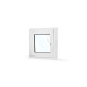 Plastové okno jednokřídlé 65x65 cm (650x650 mm), bílé, otevíravé i sklopné, LEVÉ - postupný výklop mikroventilace