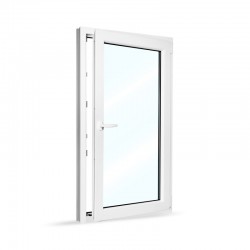 Plastové okno jednokřídlé 80x140 cm (800x1400 mm), bílé, otevíravé i sklopné, PRAVÉ - otevřené