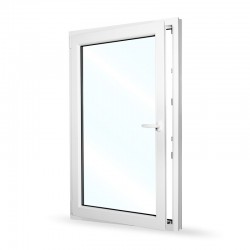 Plastové okno jednokřídlé 95x154 cm (950x1540 mm), bílé, otevíravé i sklopné, LEVÉ - otevřené