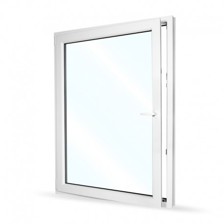 Plastové okno jednokřídlé 115x154 cm (1150x1540 mm), bílé, otevíravé i sklopné, LEVÉ - otevřené