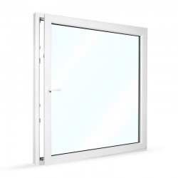 Plastové okno jednokřídlé 145x154 cm (1450x1540 mm), bílé, otevíravé i sklopné, PRAVÉ - otevřené