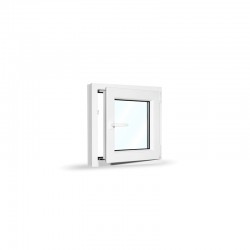 Plastové okno jednokřídlé 60x60 cm (600x600 mm), bílé, otevíravé i sklopné, PRAVÉ - otevřené