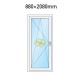Plastové balkonové dveře jednokřídlé 88x208 cm (880x2080 mm), bílé, otevíravé i sklopné, LEVÉ - nákres