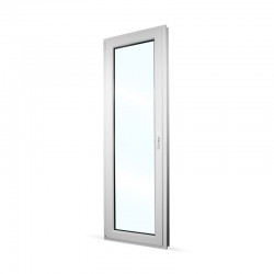 Plastové balkonové dveře jednokřídlé 68x208 cm (680x2080 mm), bílé, otevíravé i sklopné, LEVÉ - interiér - zavřené