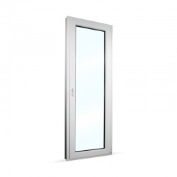 Plastové balkonové dveře jednokřídlé 78x208 cm (780x2080 mm), bílé, otevíravé i sklopné, PRAVÉ - interiér - zavřené