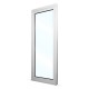 Plastové balkonové dveře jednokřídlé 86x236 cm (860x2360 mm), bílé, otevíravé i sklopné, LEVÉ - pohled z exteriéru