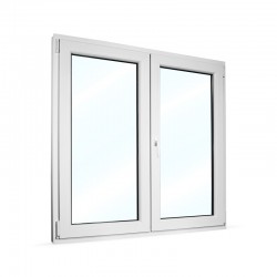 Plastové okno dvoukřídlé se štulpem 135x135 cm (1350x1350 mm), bílé, PRAVÉ