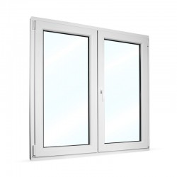 Plastové okno dvoukřídlé se štulpem 145x145 cm (1450x1450 mm), bílé, PRAVÉ