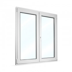 Plastové okno dvoukřídlé se štulpem 125x145 cm (1250x1450 mm), bílé, PRAVÉ