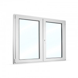 Plastové okno dvoukřídlé se štulpem 145x115 cm (1450x1150 mm), bílé, PRAVÉ