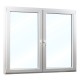 Plastové okno dvoukřídlé se sloupkem 208x154 cm (2080x1540 mm), bílé, PRAVÉ