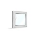 Jednokřídlé plastové okno 80x80 cm (800x800 mm), bílá|zlatý dub, otevíravé i sklopné, PRAVÉ - interiér - mikroventilace