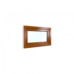 Sklopné plastové okno 90x55 cm (900x550 mm), bílá|zlatý dub - pohled z exteriéru