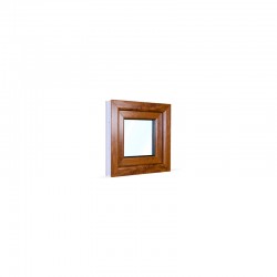 Jednokřídlé plastové okno 50x50 cm (500x500 mm), bílá|zlatý dub, otevíravé i sklopné, PRAVÉ - pohled z exteriéru