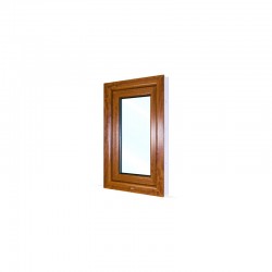 Jednokřídlé plastové okno 50x80 cm (500x800 mm), bílá|zlatý dub, otevíravé i sklopné, LEVÉ - pohled z exteriéru