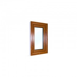 Jednokřídlé plastové okno 50x80 cm (500x800 mm), bílá|zlatý dub, otevíravé i sklopné, PRAVÉ - pohled z exteriéru