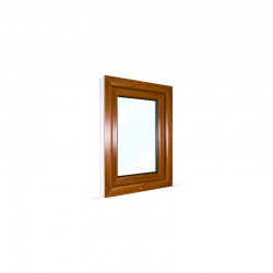 Jednokřídlé plastové okno 60x80 cm (600x800 mm), bílá|zlatý dub, otevíravé i sklopné, PRAVÉ - pohled z exteriéru