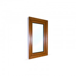 Jednokřídlé plastové okno 60x100 cm (600x1000 mm), bílá|zlatý dub, otevíravé i sklopné, PRAVÉ - pohled z exteriéru