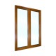 Plastové balkonové dveře dvoukřídlé se štulpem 148x208 cm (1480x2080 mm), bílá|zlatý dub, PRAVÉ - pohled z exteriéru