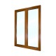 Plastové balkonové dveře dvoukřídlé se štulpem 148x208 cm (1480x2080 mm), bílá|zlatý dub, LEVÉ - pohled z exteriéru