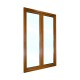 Plastové balkonové dveře dvoukřídlé se štulpem 128x208 cm (1280x2080 mm), bílá|zlatý dub, PRAVÉ - pohled z exteriéru