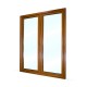Plastové balkonové dveře dvoukřídlé se štulpem 168x208 cm (1680x2080 mm), bílá|zlatý dub, LEVÉ - pohled z exteriéru