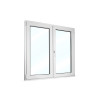 Plastové okno 110x110 cm (1100x1100 mm), dvoukřídlé se štulpem, bílé, PRAVÉ