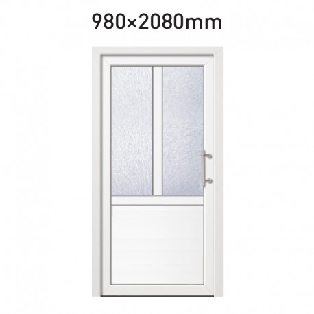 Plastové hlavní vchodové dveře 980 x 2080 mm - dělené 3/2
