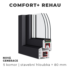 Plastové okno 800x1000 mm pravé profil Comfort+ Rehau