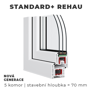 Plastové okno 800x1000 mm levé profil Standard+ Rehau