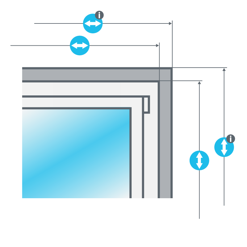 Rozměry sklopného plastového okna včetně podkladního profilu a stavebního otvoru