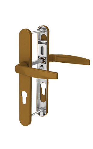 Zlatá oboustranná klika pro hlavní vchodové dveře Basic
