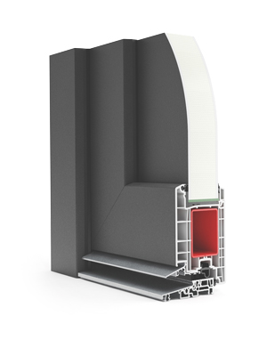 Profil vchodových dveří P-Line Premium Door s vkládaným panelem 48 mm